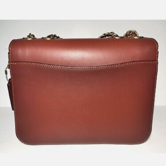 NWT Coach Madison shoulder  bag in regular size tan rust and signature canevas - Picture 9 of 16